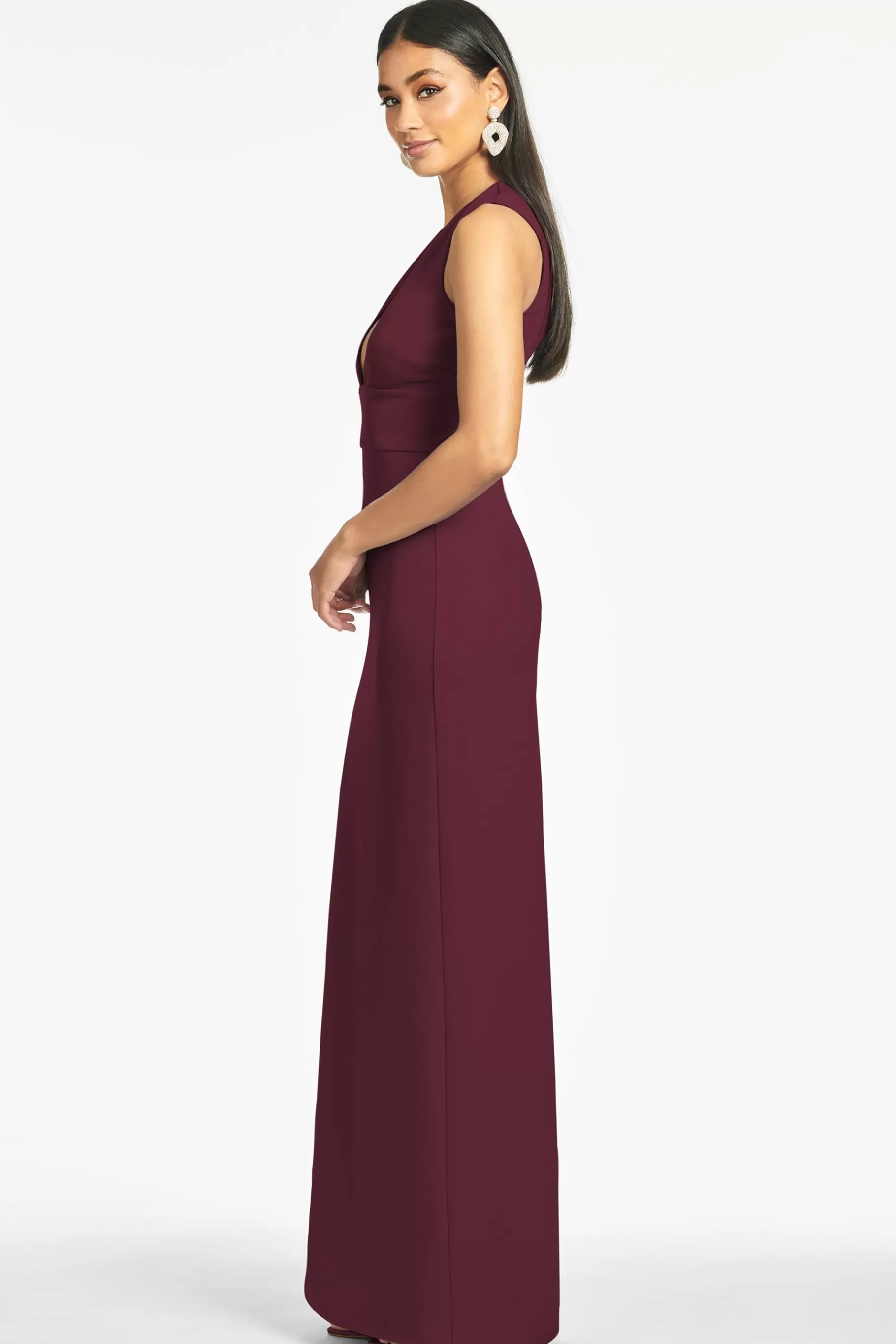 Gowns-Sachin & Babi Gowns Loretta 4-Way Stretch Crepe Gown