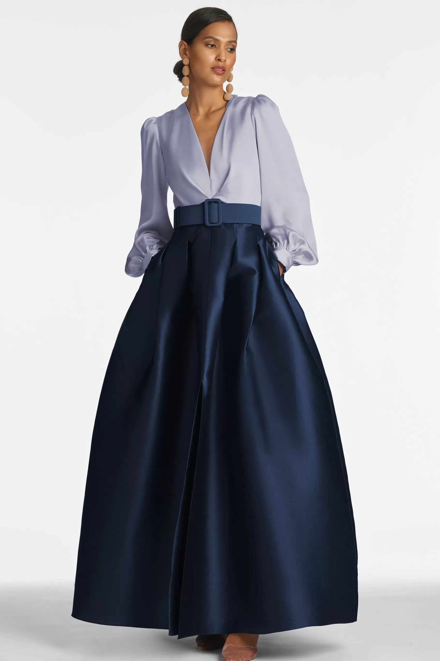 Gowns-Sachin & Babi Gowns Zoe Gown-Cool Grey/Night Sky