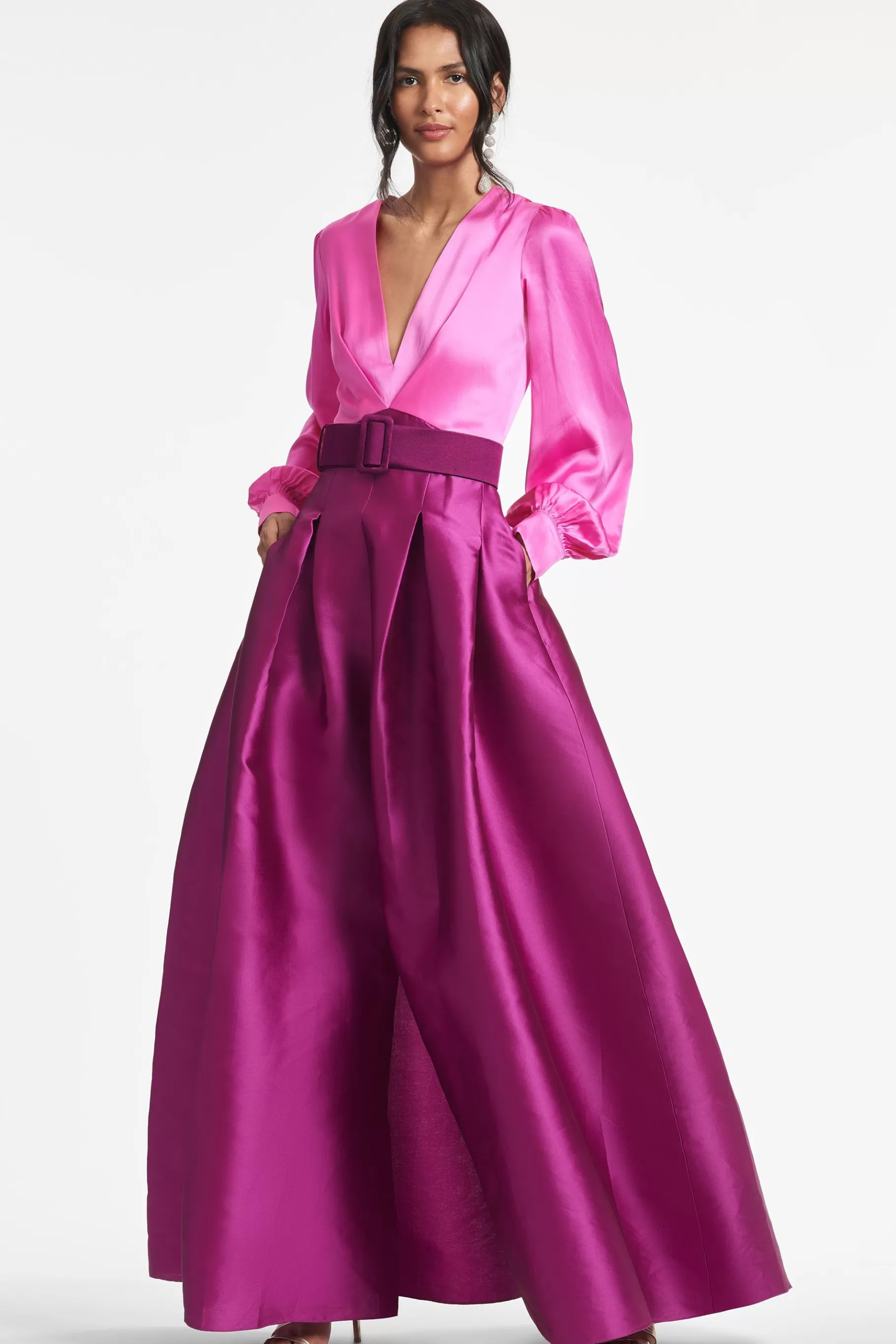 Gowns-Sachin & Babi Gowns Zoe Gown-Pink/Magenta