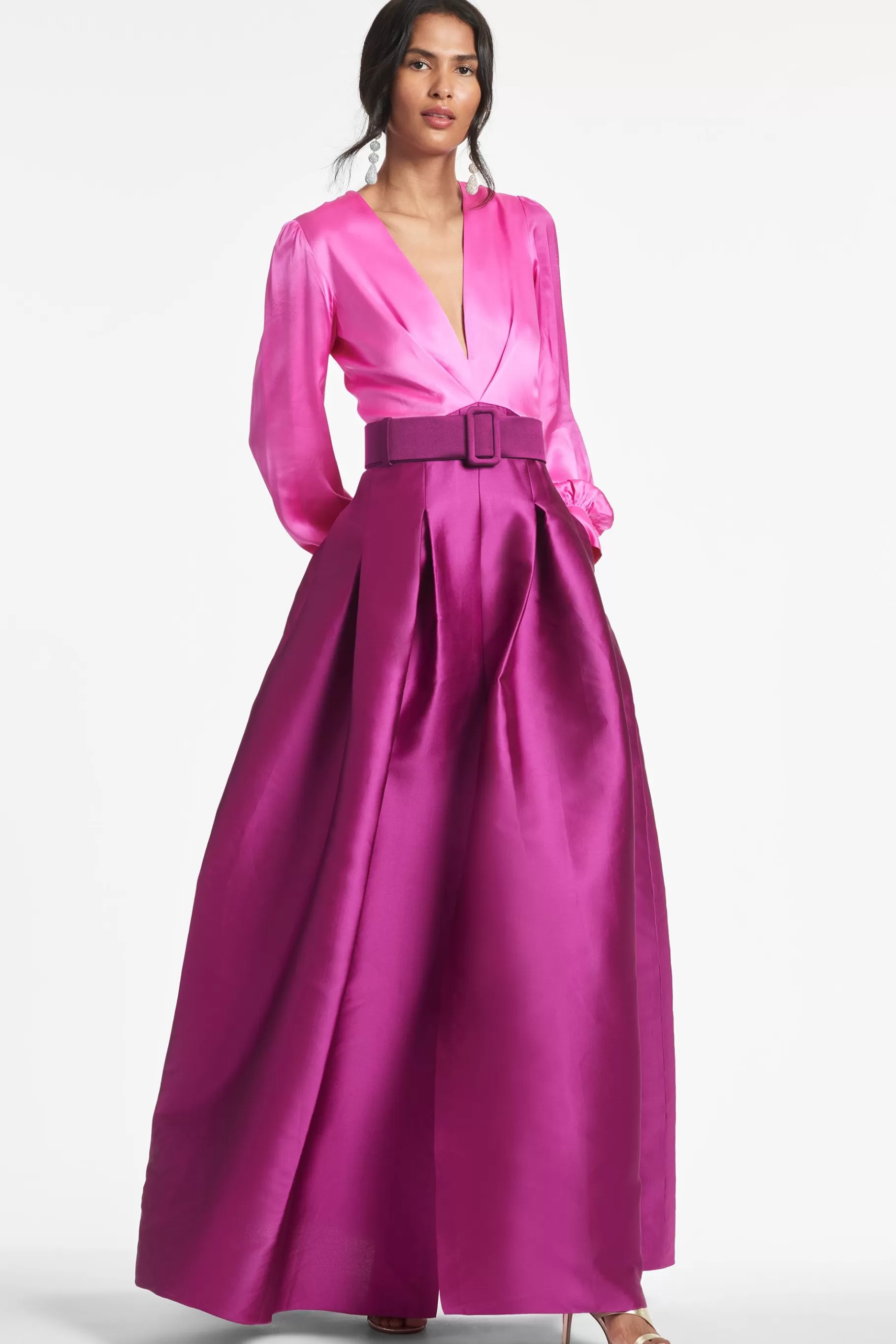 Gowns-Sachin & Babi Gowns Zoe Gown-Pink/Magenta
